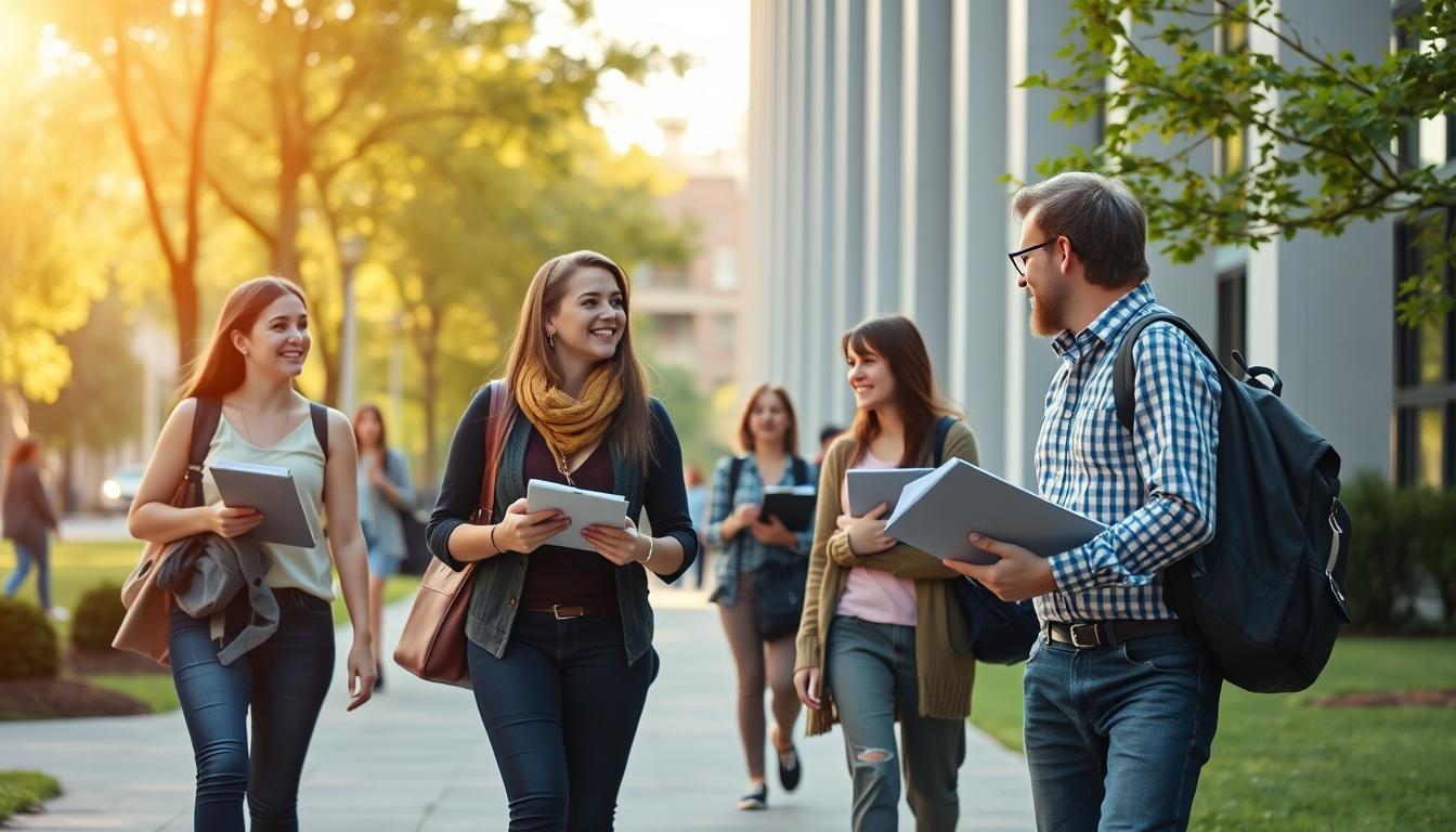 Student using learning strategies while studying